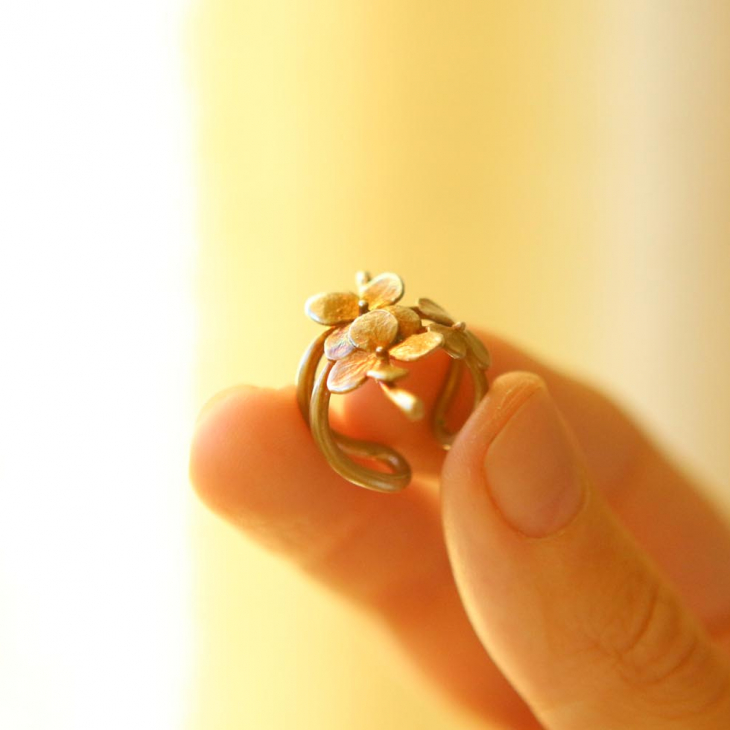 Cuff in silver, Hydrangea, фото 2